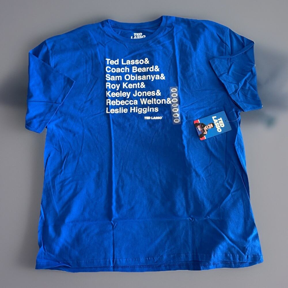 Copied - Ted Lasso Mens Blue Character List Graphic T Shirt Size XXL NWT